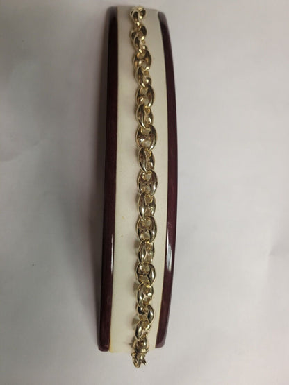 Handmade Solid Gold Anchor Mariner Bracelet , 9mm