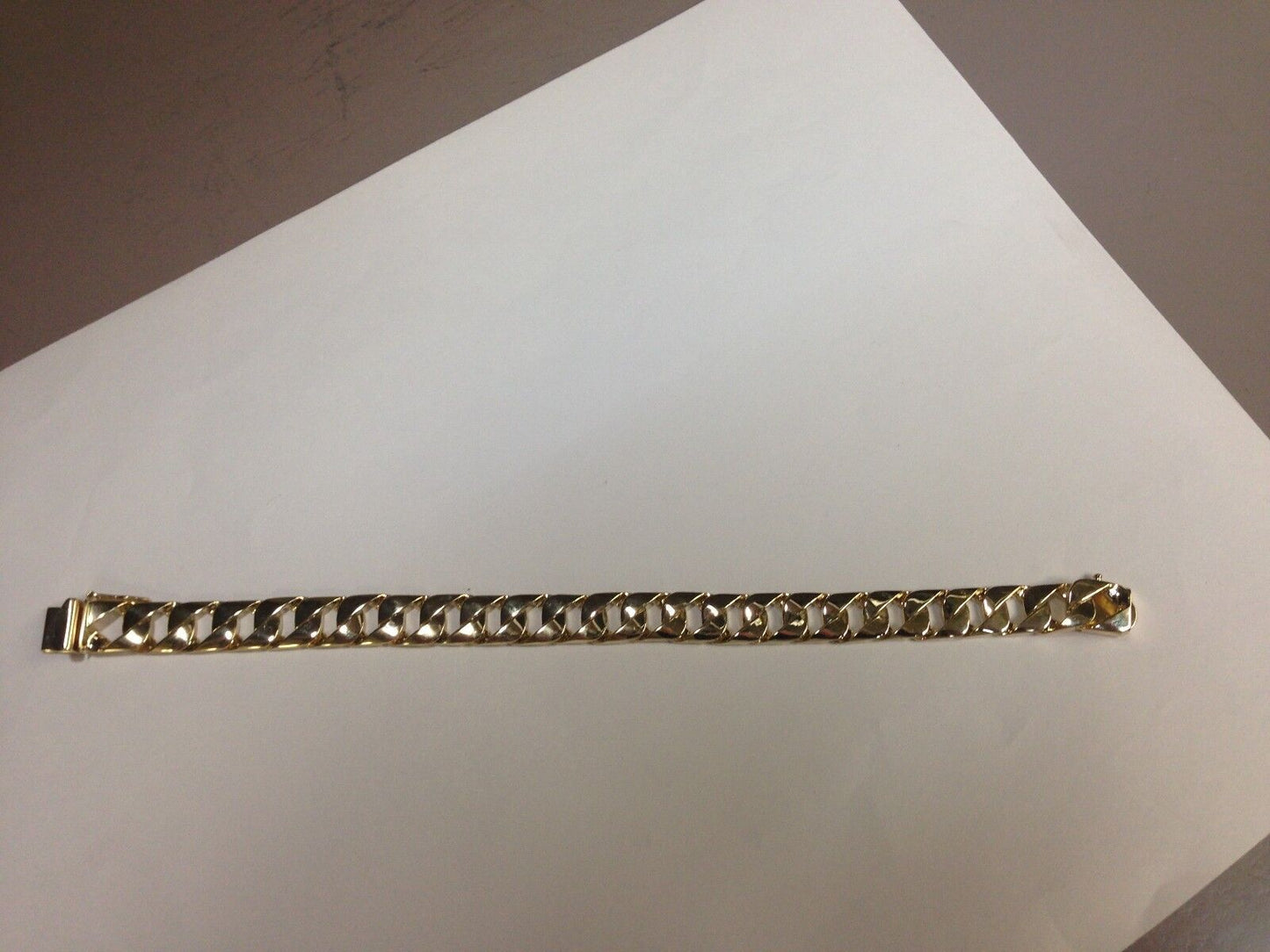Handmade Solid Gold Curb Bracelet , 10mm