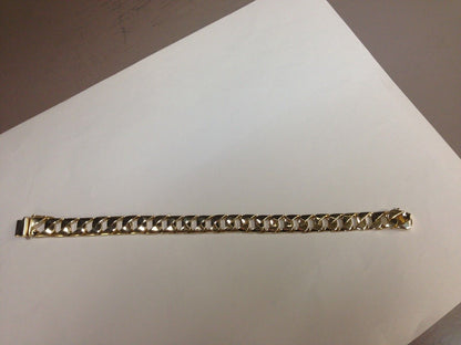 Handmade Solid Gold Curb Bracelet , 10mm