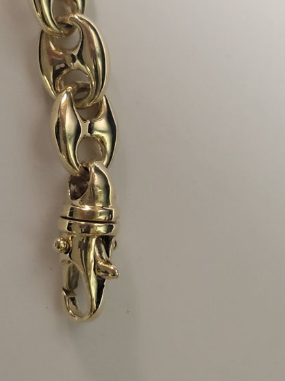 Handmade Solid Gold Anchor Mariner Necklace , 9mm