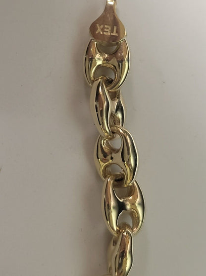 Handmade Solid Gold Anchor Mariner Necklace , 9mm