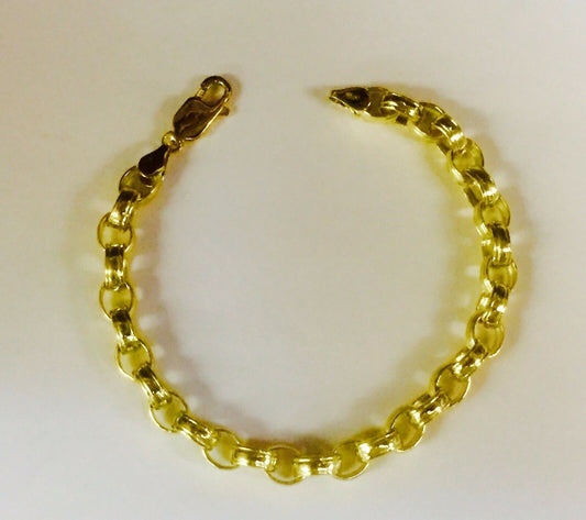 Handmade Solid Gold Rolo Cable Necklace , 7mm