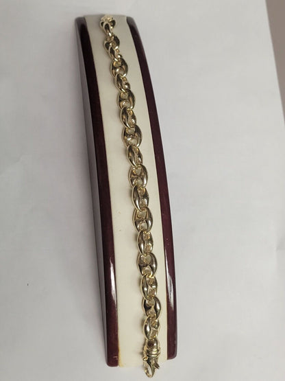 Handmade Solid Gold Anchor Mariner Bracelet , 9mm