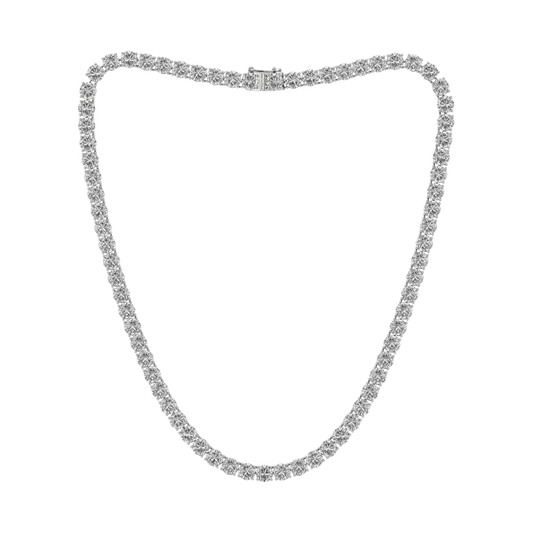 21ctw 4-Prong Lab Grown Diamond Tennis Necklace, 16 inch, 14k Rose Gold
