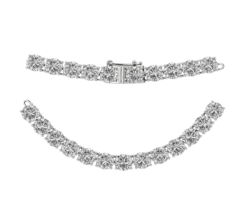 1.75ctw 4-Prong Lab Grown Diamond Tennis Necklace, 16 inch, 14k Rose Gold